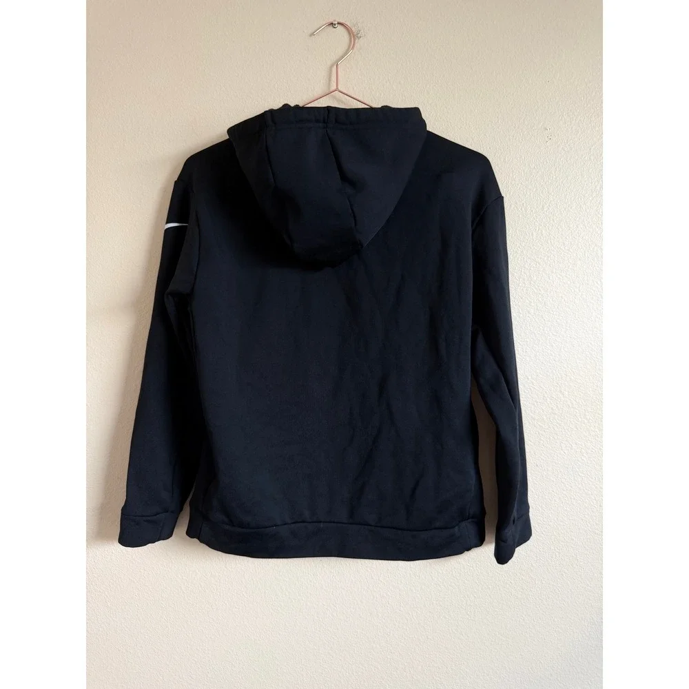 Nike Womens Hoodie XS Black Poly Blend AH8897-010 Full Zip Swoosh Logo